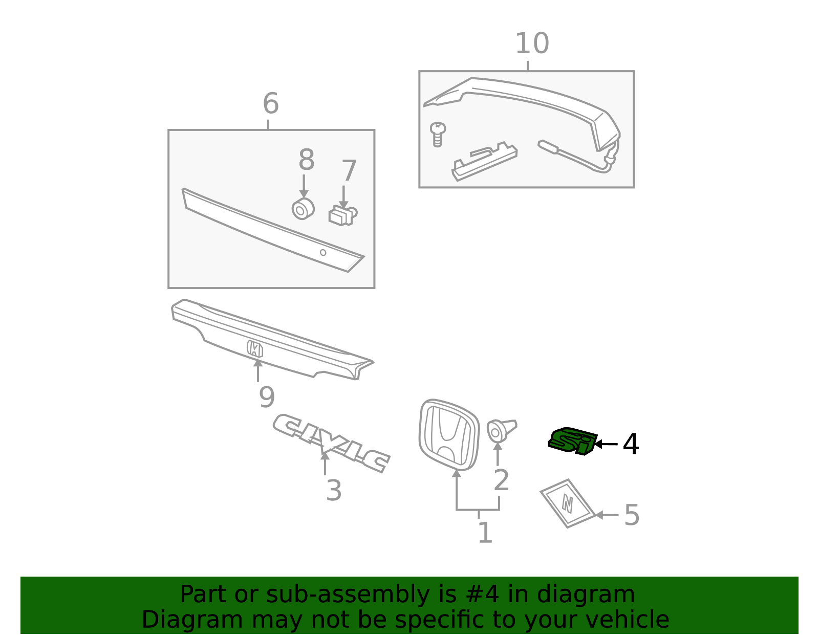 75723-SNX-A01 - Nameplate 2007-2012 Honda Civic | Honda Parts Online