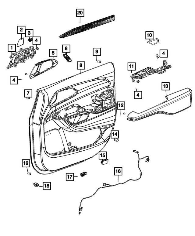 5RT72DX9AA - Interior Trim: Release Handle Bezel Cover, Right for Mopar Image image