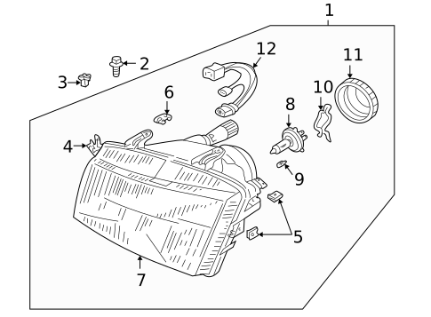 Headlamp Components for 2001 Saab 9-3 #0