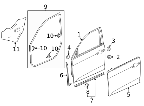 Door & Components for 2019 Honda Civic #0