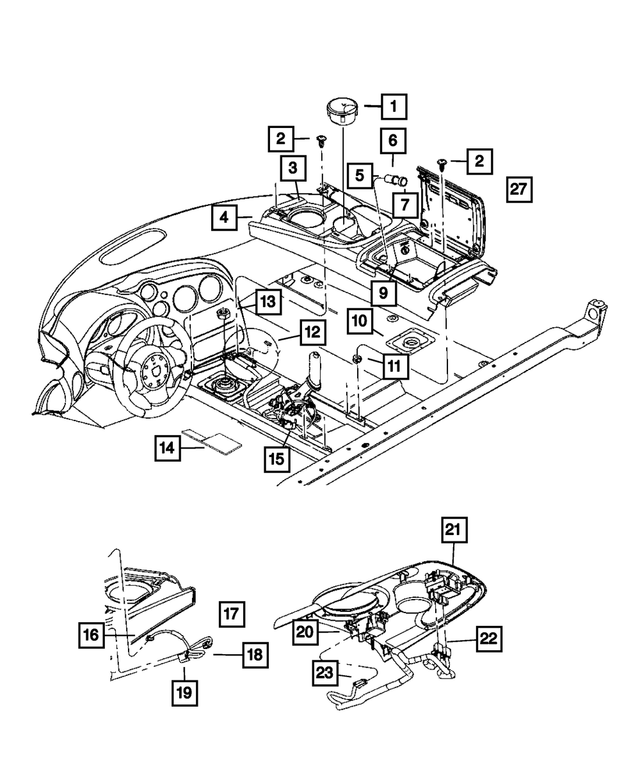 1CH381X9AA - Instrument Panel and Radios and Consoles: Console Shifter Bezel for Mopar Image
