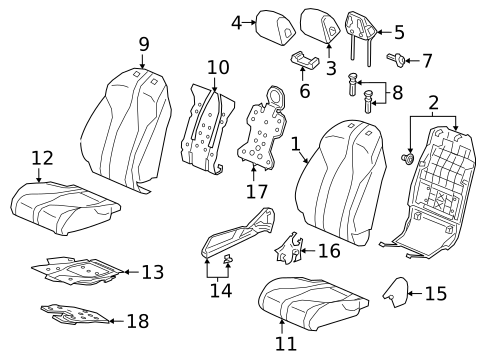 Passenger Seat Components for 2024 Acura RDX #0