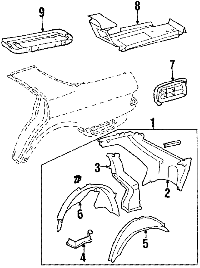 1246304201 - Body: Wheelhouse Assembly for Mercedes-Benz Image