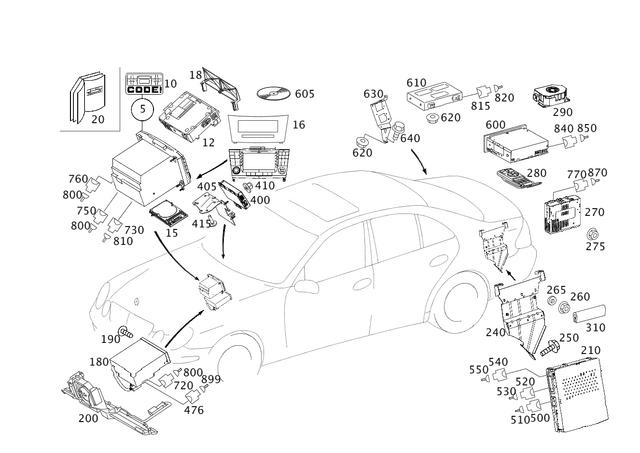 2118702889 - Electrical System: Control Panel for Mercedes-Benz Image image