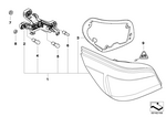 63217165740 - Lighting: Right Rear Light, White Turn Indicator for BMW Image