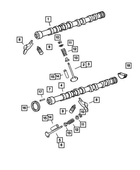 Camshafts and Valves for 2003 Jeep Liberty #0