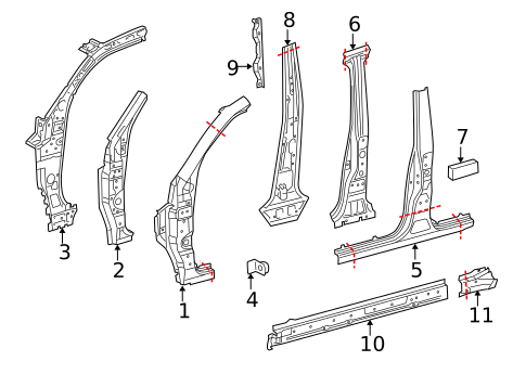 Hinge Pillar for 2013 Toyota Land Cruiser #0