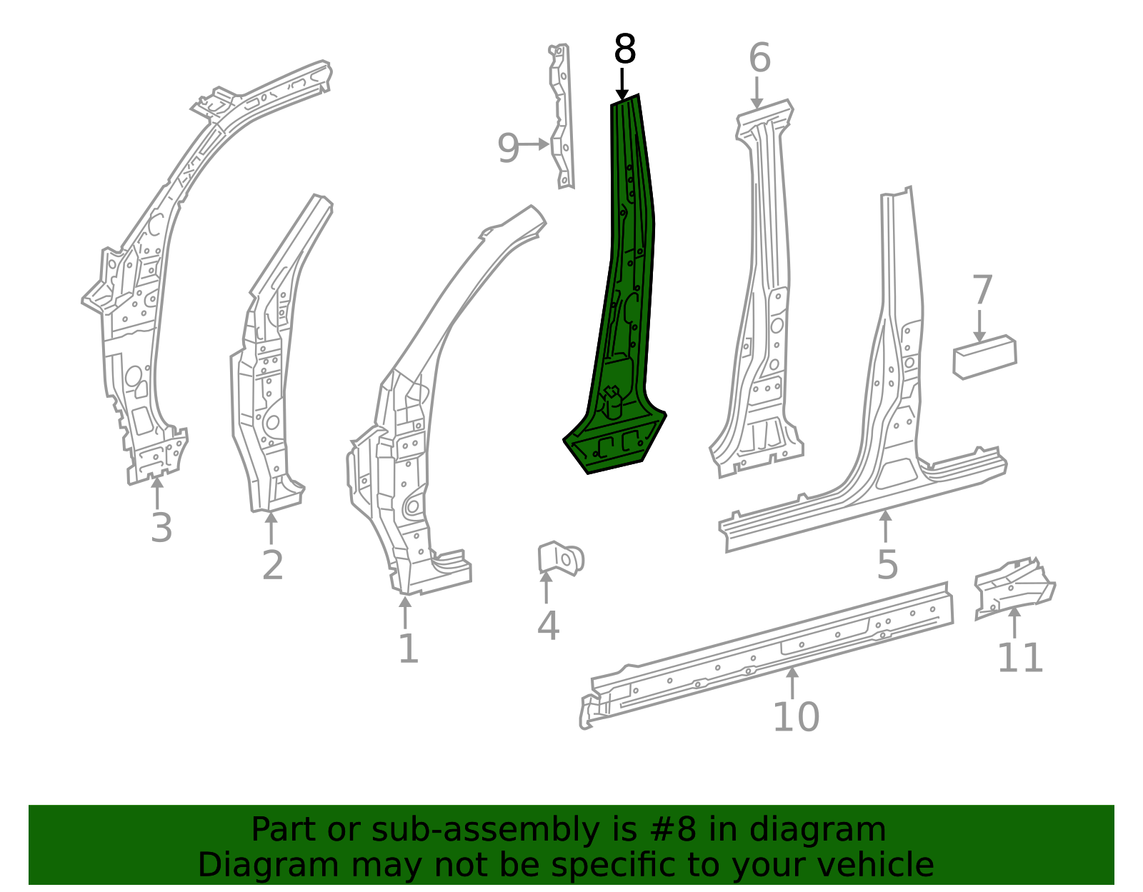 Engine 61306 Body B-Pillar Reinforcement 61306-60130 | OEM Parts Online