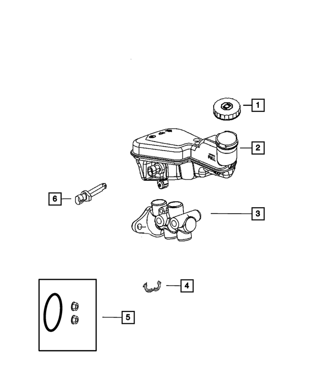 5175097AA - Service Brakes: Master Cylinder Nut And Seal Kit, Mounting for Mopar Image