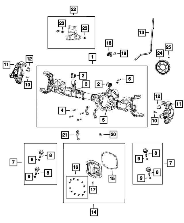 68633167AA - Differential and Drive Line: Axle Housing for Mopar Image