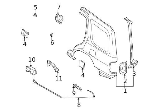 Fuel Door for 1998 INFINITI QX4 #0
