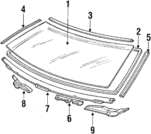 Glass - Windshield for 1990 Mitsubishi Mirage #0