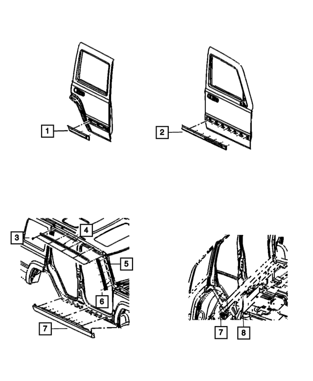 55369359AB - Exterior Ornamentation: Retainer Seal, Rear Left for Mopar Image