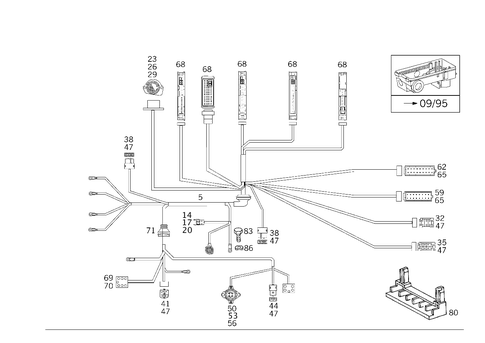 Corresponding Cable Harness, in Apparatus Case for 1991 Mercedes-Benz 500SL #1