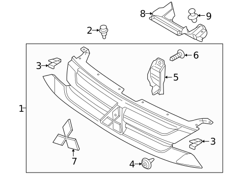 Grille & Components for 2007 Mitsubishi Outlander #3