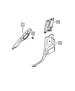 1DX50BD1AB - Interior Trim: B Pillar Upper Trim Panel, Right for Dodge: Ram 1500, Ram 2500, Ram 3500 | Ram: 1500, 1500 Classic, 2500, 3500 Image