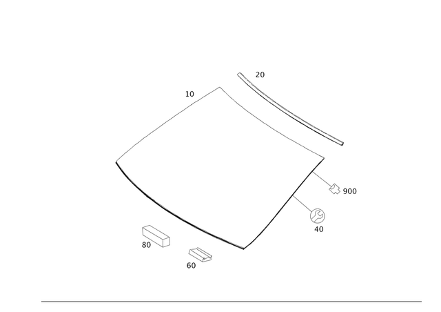 2046704001 - Window System: Windshield for Mercedes-Benz Image image