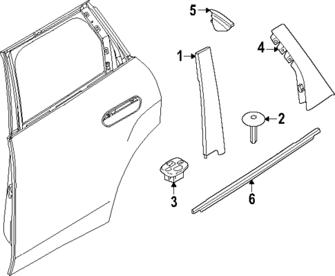 Exterior Trim - Rear Door for 2025 Mini Countryman #0