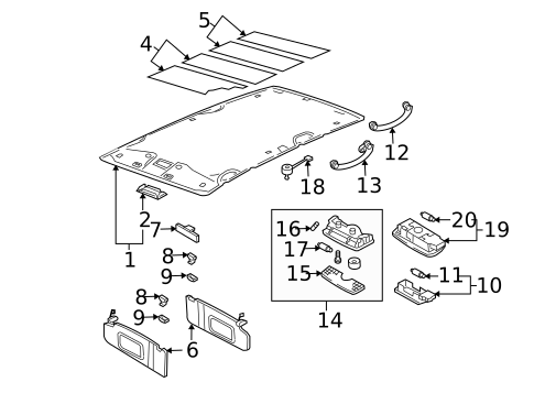 Interior Trim - Roof for 2003 Volkswagen Jetta #0