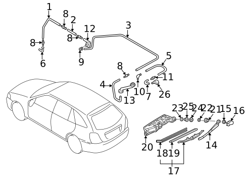 Wiper & Washer Components for 2002 Mazda Protege5 #1
