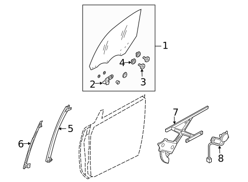 Glass - Front Door for 2004 INFINITI M45 #0