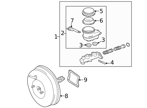 Master Cylinder - Components On Dash Panel for 2010 Mitsubishi Eclipse #0