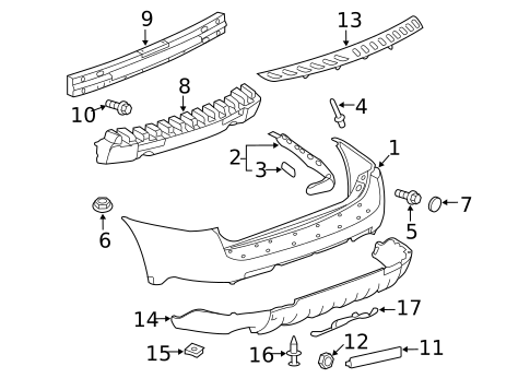 Bumper & Components - Rear for 2009 Chevrolet Equinox #0