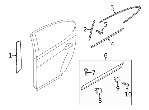 Exterior Trim - Rear Door for 2014 Kia Cadenza #0