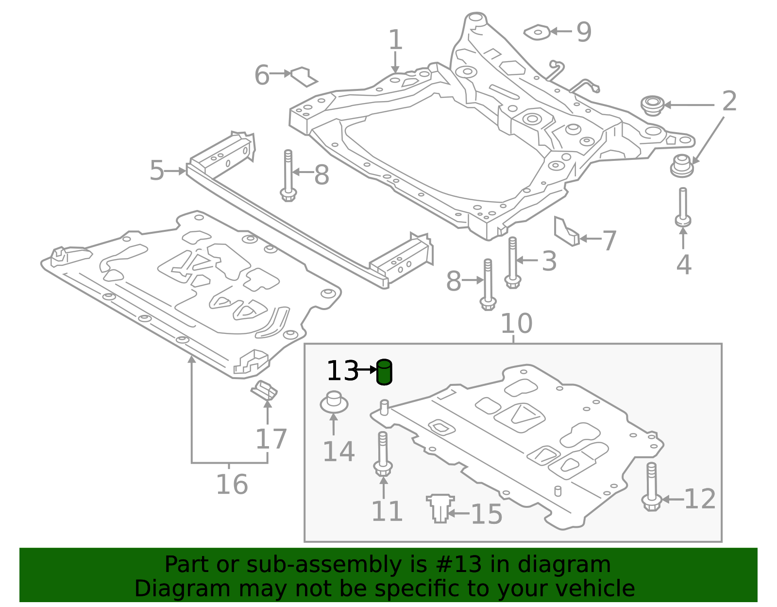 2016-2025 Volvo Powertrain Skid Plate Spacer 31414393 | TascaParts.com