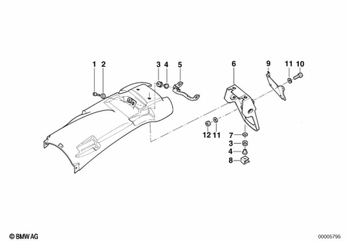 Rear Wheel Cover, License Plate Bracket for 2002 BMW-Motorrad R 1150 GS Adventure #0