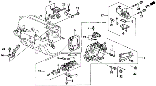 Throttle Body (2) for 1995 Honda Prelude #0