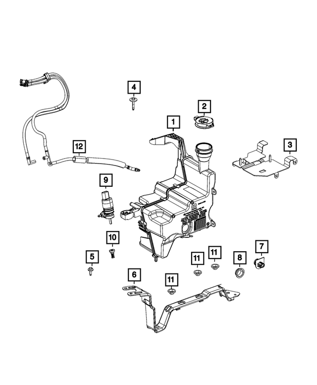 68398501AB - Electrical: Washer Reservoir Bracket for Mopar Image