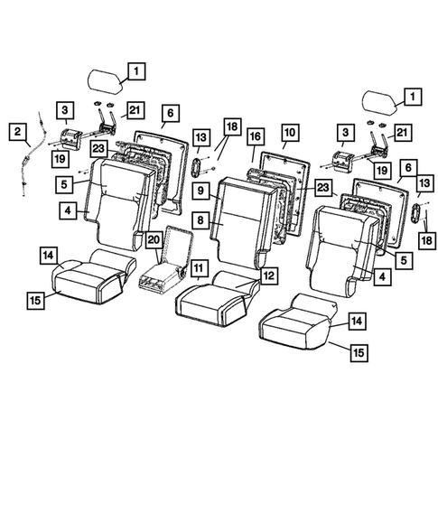 Rear Seats - Second Row for 2010 Jeep Commander #0