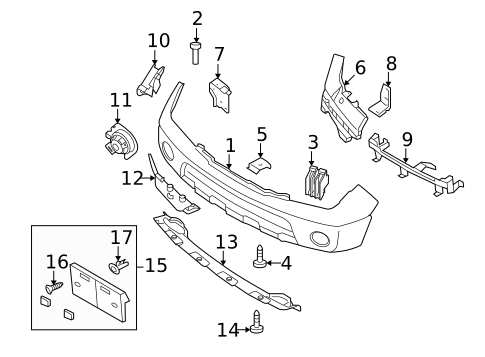 Bumper & Components - Front for 2007 Nissan Frontier #1