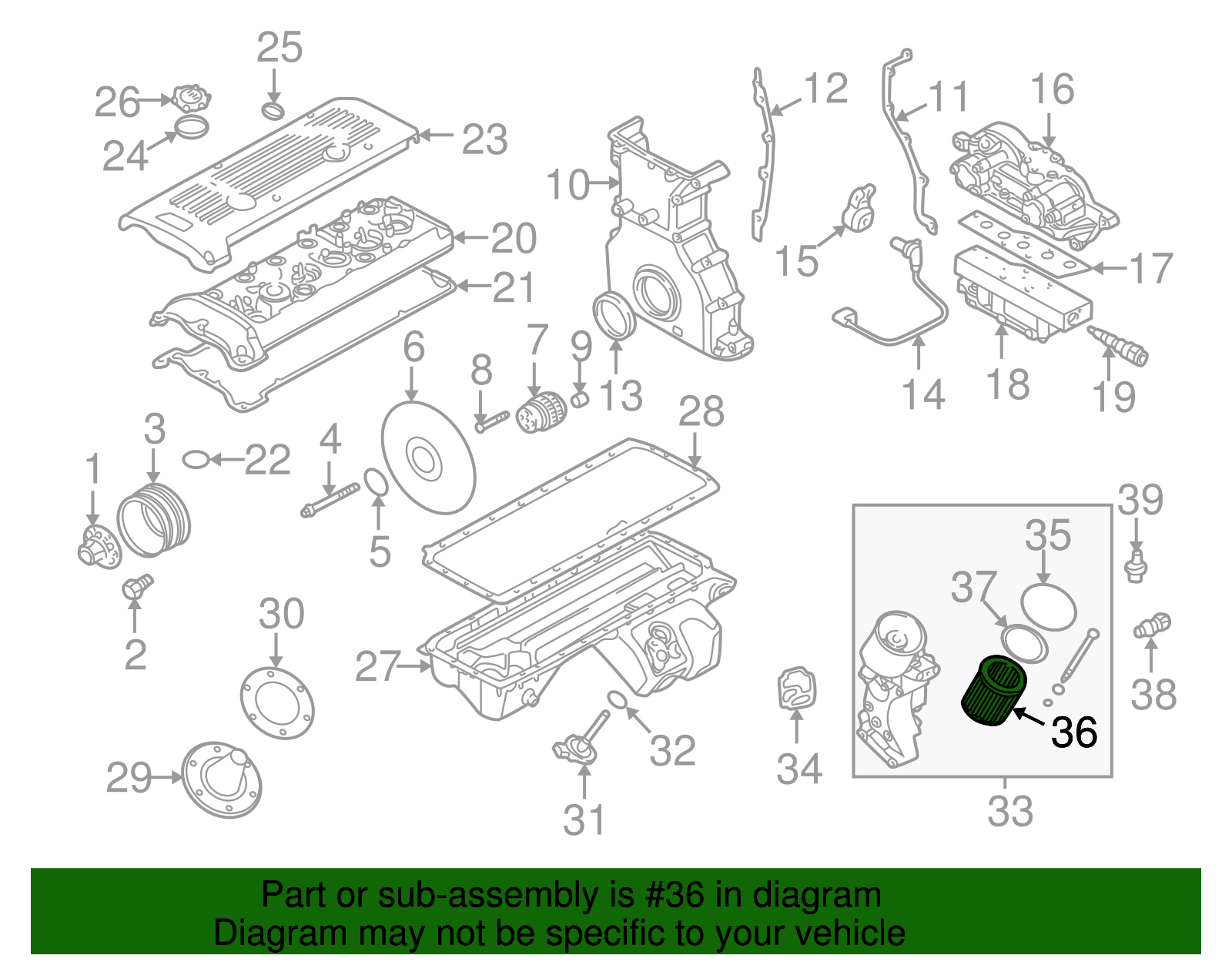 11427833769 - 1995-2008 BMW Engine Oil Filter Element (11-42