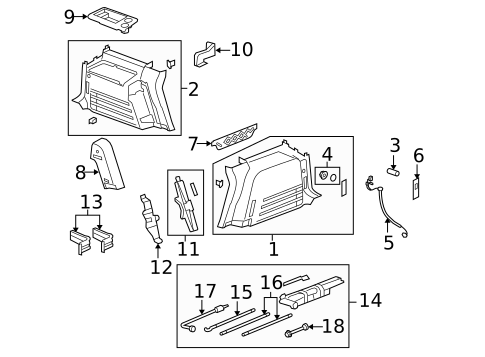 Interior Trim - Quarter Panels for 2008 Hummer H2 #1