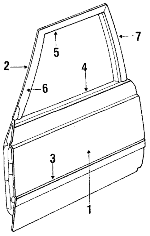 Exterior Trim - Front Door for 1988 Dodge 600 #0