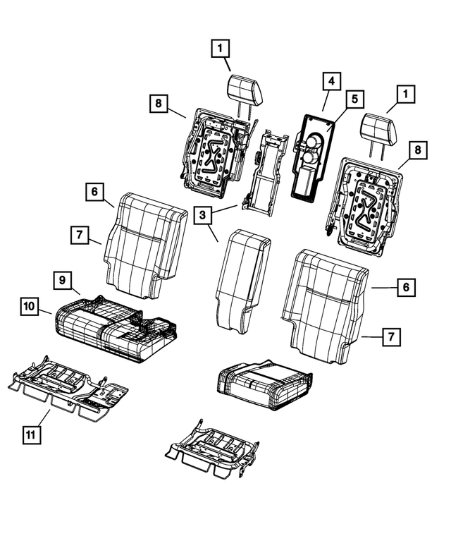 1UN15JR6AA - Interior Trim: Rear Headrest, Center for Mopar Image image