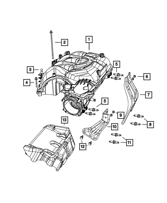 4627022AB - 3.6L Gas; Engine: Intake Manifold Bracket, Front for Mopar Image image