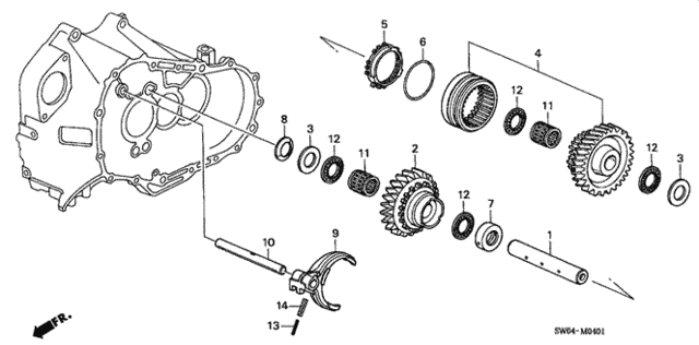 MT Reverse Gear Shaft for 2004 Acura NSX #0