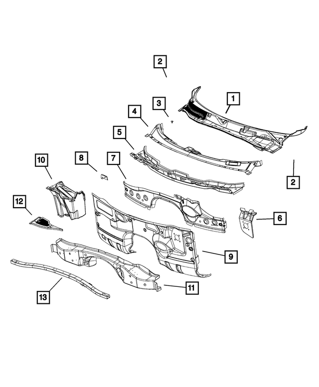 5112745AA - Body Sheet Metal Except Doors: Dash Panel for Mopar Image image