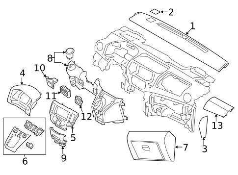 Instrument Panel Components for 2014 Nissan NV200 #0