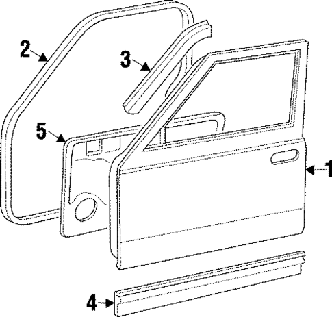 Door & Components for 2000 Jeep Cherokee #0