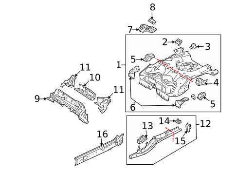 Rear Floor & Rails for 2005 Mazda 3 #0