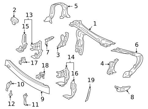 Radiator Support for 2004 Mercedes-Benz C32 AMG #0