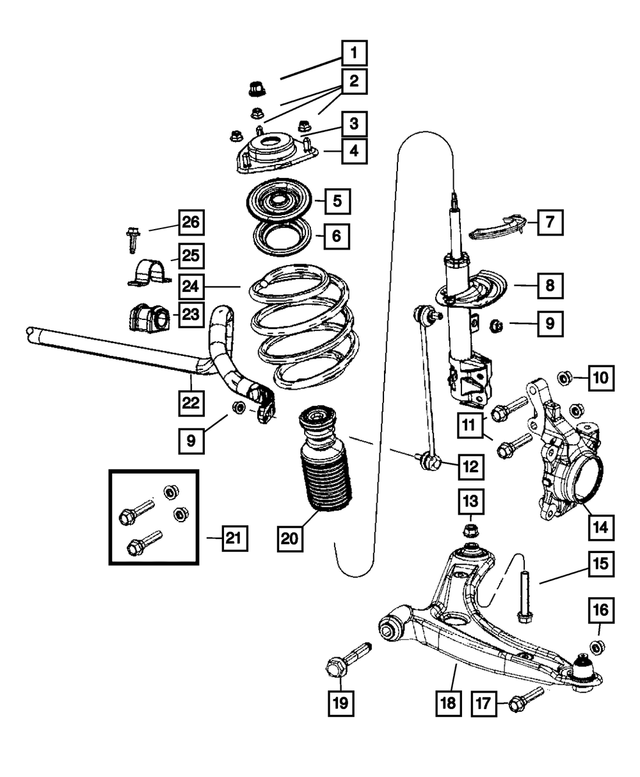 5085702AI - Front Suspension &amp; Drive: Front Knuckle And Hub, Right for Mopar Image