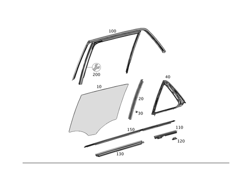 Rear Door Window System for 2015 Mercedes-Benz ML 250 #0