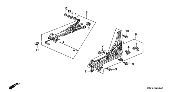 Left Front Seat Components for 1993 Honda Accord #0
