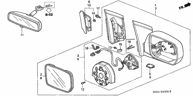 Mirror (1) for 2000 Honda Odyssey #0