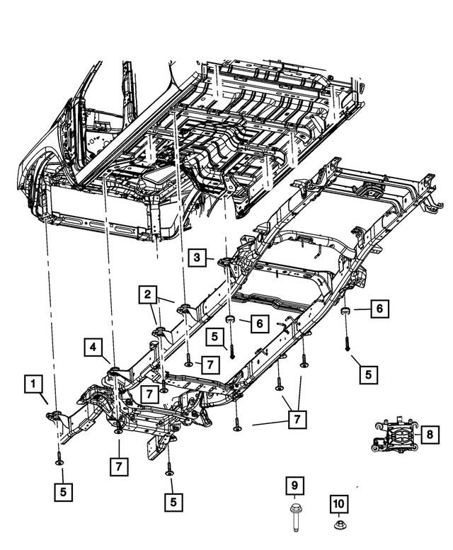 68505696AA - Frame, Bumper and Fascia: Body Hold Down Cushion for Mopar Image